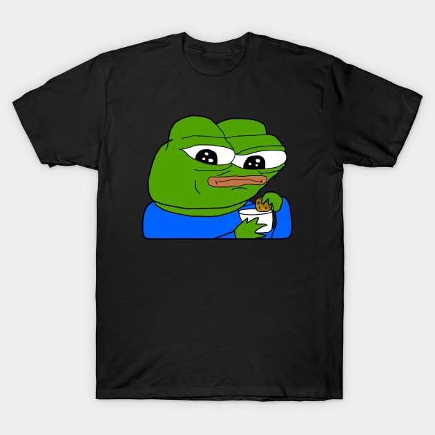 Cookies And Milk Pepe T-Shirt by Lean Mean Meme Machine